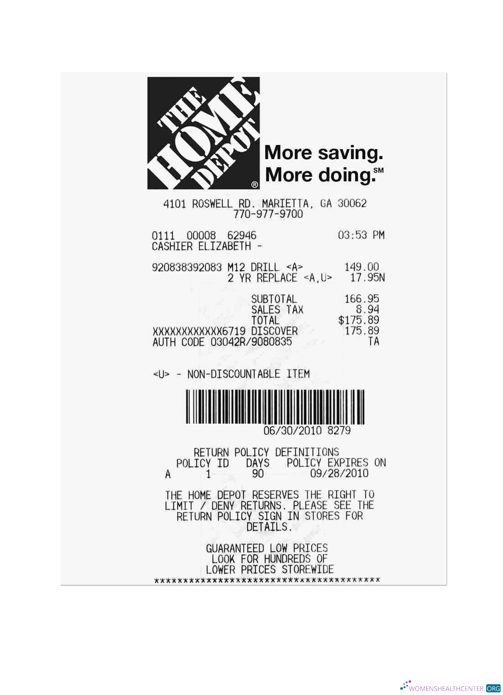 Download THE HOME DEPOT payment receipt Photoshop template